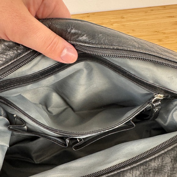 VTG! Osgoode Marley Feel The Difference Black Leather Hobo Shoulder Bag Purse - Picture 16 of 16